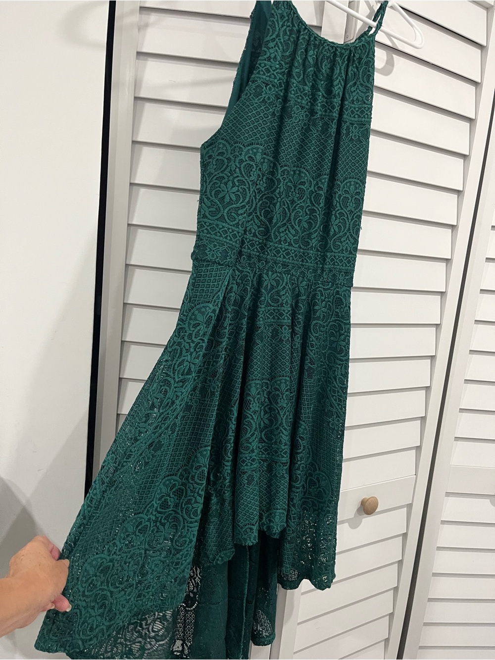 Daisy Teal Green Lace High-Low Dress